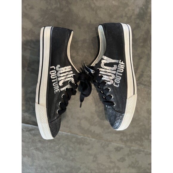 Juicy Couture Logo Sneakers Y2K Bling Black Sz 9.5 - Picture 4 of 13